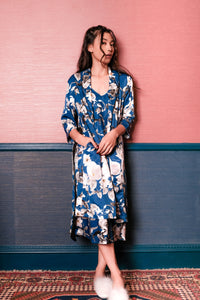 Demi Floral Robe - Blue
